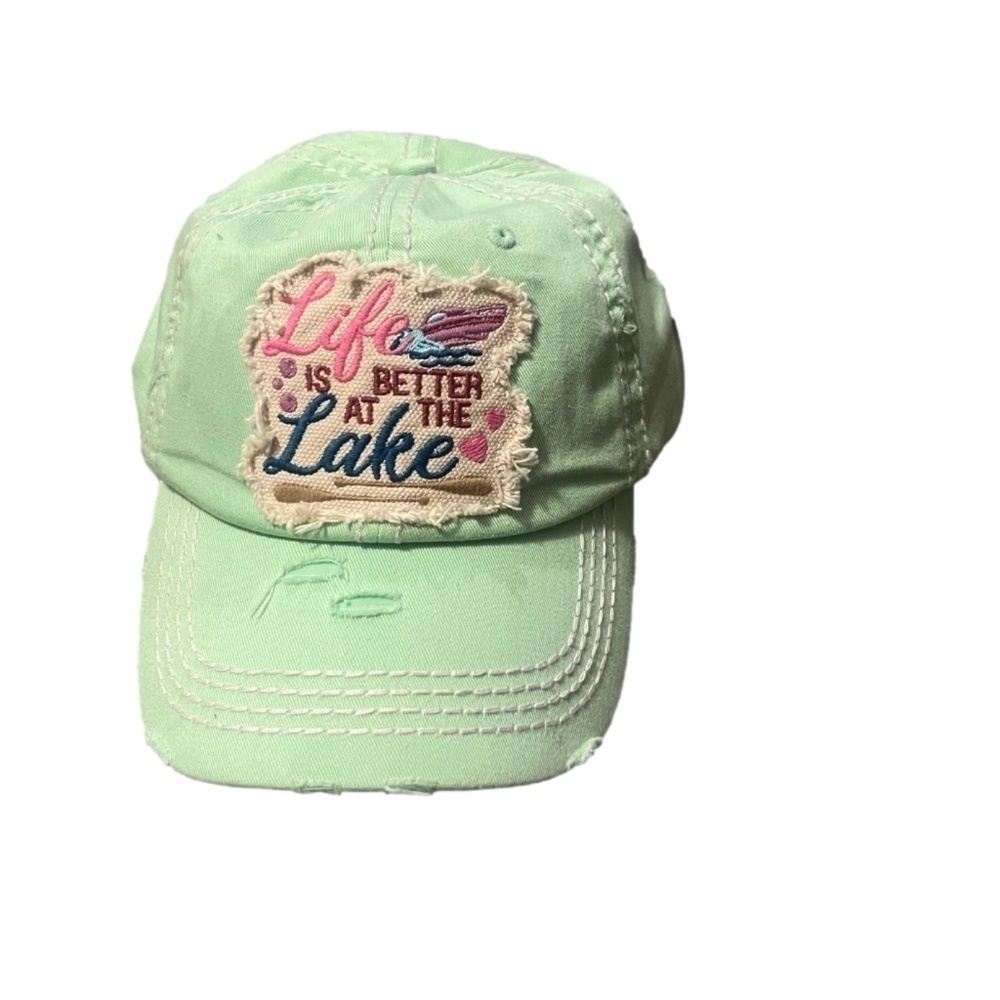 Life is Better‎ at the Lake Vintage Distressed Baseball Cap, One Size
